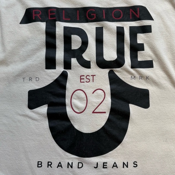 4/25$ TRUE RELIGION Y2K Short Sleeve Graphic Tee Men’s Medium - Picture 5 of 9